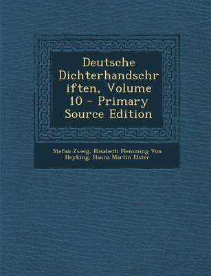 Book cover for Deutsche Dichterhandschriften, Volume 10