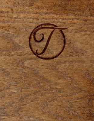 Book cover for Wood Burned Monogram Creative Journal - T