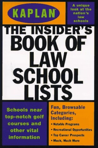 Cover of The Insider's Book of Law School Lists