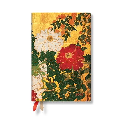 Book cover for Natsu (Rinpa Florals) Mini 12-month Horizontal Softcover Flexi Dayplanner 2025 (Elastic Band Closure)