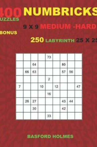 Cover of NUMBRICKS 400 puzzles 9 x 9 MEDIUM - HARD + BONUS 250 LABYRINTH 25 x 25