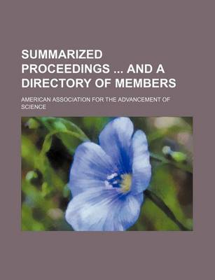 Book cover for Summarized Proceedings and a Directory of Members (Volume 29)