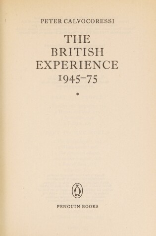 Cover of The British Experience, 1945-1975