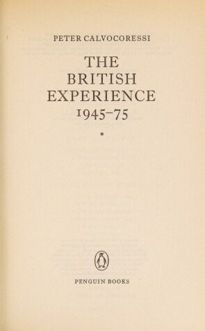 Book cover for The British Experience, 1945-1975