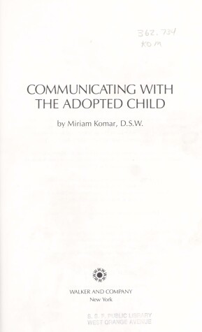 Cover of Communicating with the Adopted Child