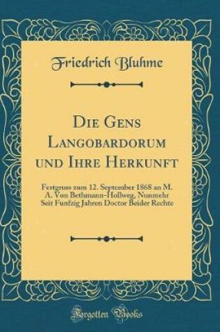 Cover of Die Gens Langobardorum Und Ihre Herkunft