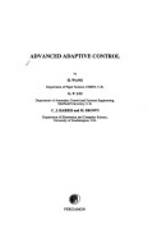 Cover of Advanced Adaptive Control