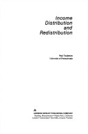 Cover of Income Distribution and Redistribution