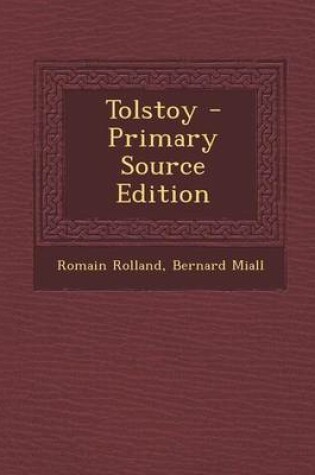 Cover of Tolstoy - Primary Source Edition