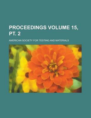 Book cover for Proceedings Volume 15, PT. 2