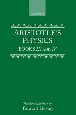 Cover of Aristotle's Physics Books III and IV