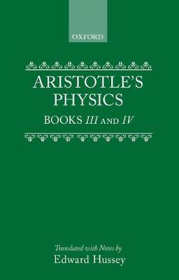 Book cover for Aristotle's Physics Books III and IV