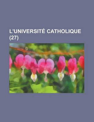 Book cover for L'Universite Catholique (27)