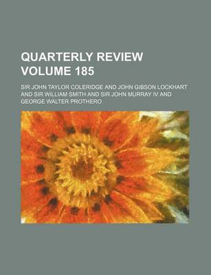 Book cover for Quarterly Review Volume 185