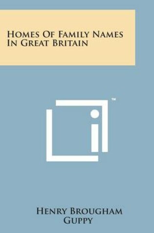 Cover of Homes of Family Names in Great Britain