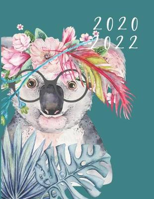 Book cover for 2020-2022 3 Year Planner Koala Watercolor Monthly Calendar Goals Agenda Schedule Organizer