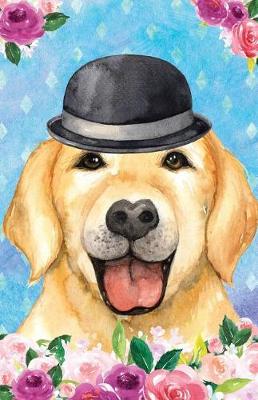 Cover of Journal Notebook For Dog Lovers Chic Yellow Labrador In a Bowler Hat
