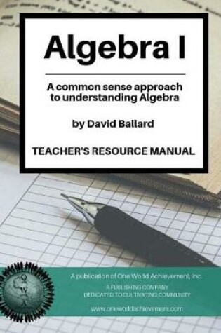 Cover of Algebra I - Teacher's Resource Manual