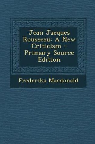 Cover of Jean Jacques Rousseau