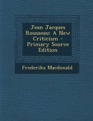 Book cover for Jean Jacques Rousseau