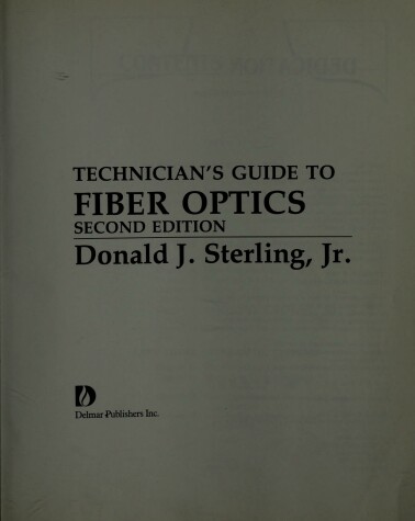 Book cover for Technician's Guide to Fiber Optics