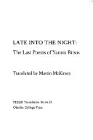 Cover of Late Into the Night