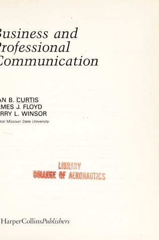 Cover of Business and Professional Communication