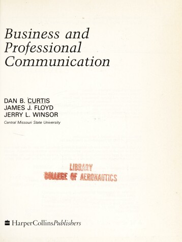 Book cover for Business and Professional Communication