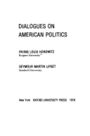 Cover of Dialogues on American Politics
