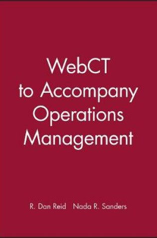 Cover of Webct to Accompany Operations Management First EDI Tion