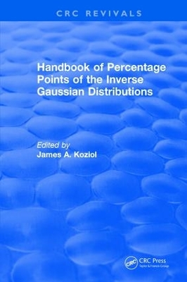 Cover of Handbook of Percentage Points of the Inverse Gaussian Distributions