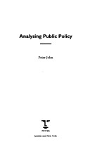 Book cover for Analysing Public Policy