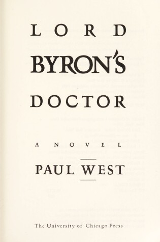 Cover of West: Lord Byron'S Doctor (Pr Only)