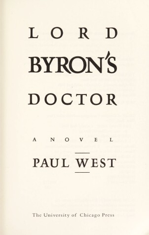 Book cover for West: Lord Byron'S Doctor (Pr Only)