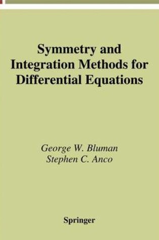 Cover of Symmetry and Integration Methods for Differential Equations