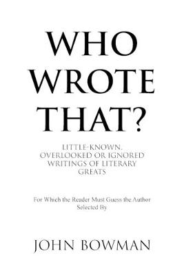 Book cover for Who Wrote That?