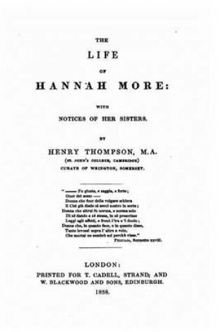 Cover of The life of Hannah More, with notices of her sisters