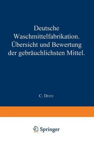 Cover of Deutsche Waschmittelfabrikation