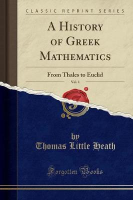 Book cover for A History of Greek Mathematics, Vol. 1