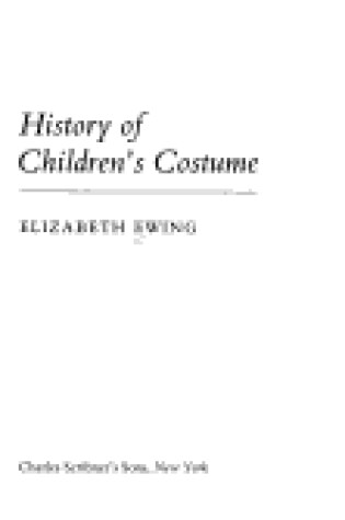 Cover of History of Children's Costume