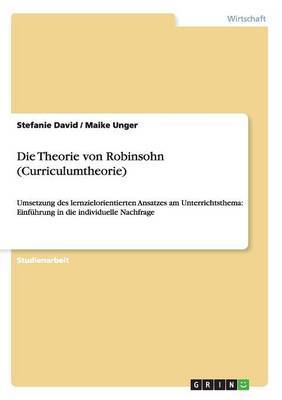 Book cover for Die Theorie von Robinsohn (Curriculumtheorie)