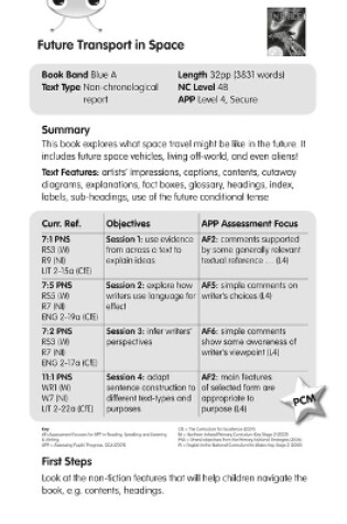 Cover of BC NF Blue (KS2) A/4B Future Transport in Space Guided Reading Card