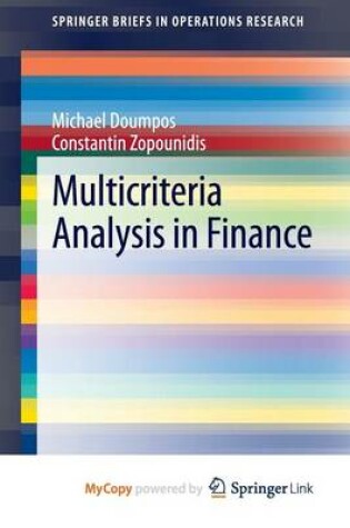 Cover of Multicriteria Analysis in Finance