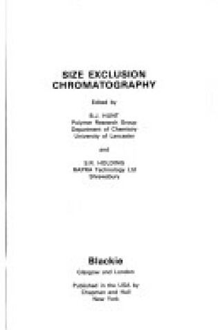 Cover of Size Exclusion Chromatography