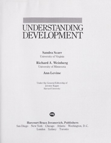 Book cover for Scarr Understanding Development