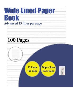 Cover of Wide Lined Paper Book (Advanced 13 lines per page)