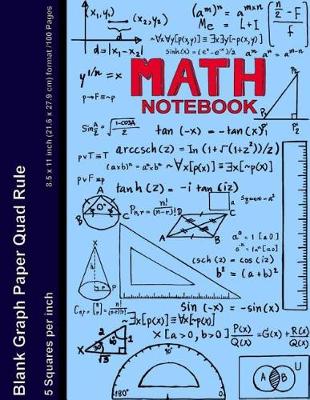 Book cover for Math Notebook - 5 Squares Per Inch