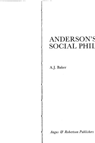 Cover of Anderson's Social Philosophy