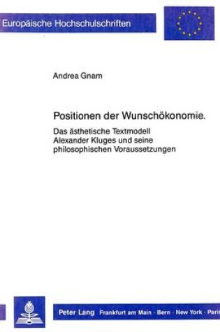 Cover of Positionen Der Wunschoekonomie