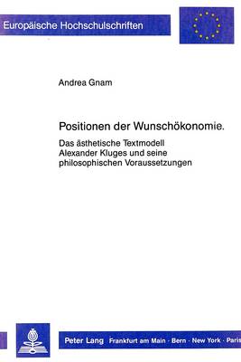 Cover of Positionen Der Wunschoekonomie